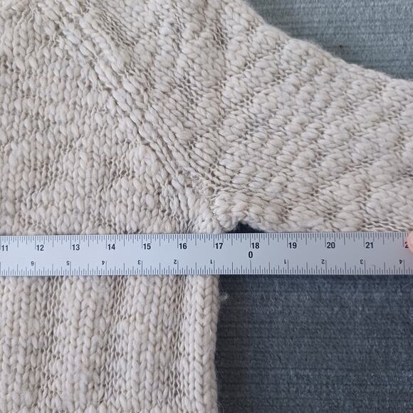 J Jill Sweater Women Small Cream Wool Alpaca Pullover Classic Chunky Knit Tunic - Picture 7 of 9